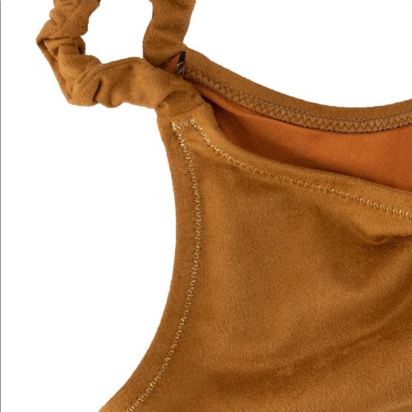 Reina Olga Luca Bikini Set in Tobacco Suede - Picture 8 of 9